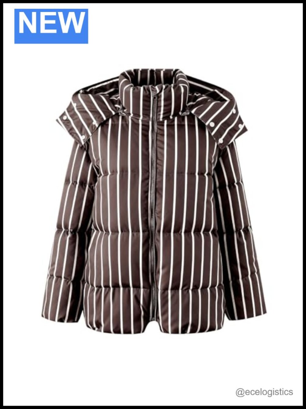 Women's Quilted Puffer Jacket with Removable Hood & Pockets